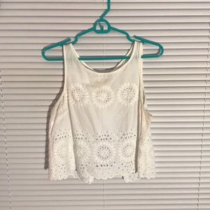 White patterned crop top
